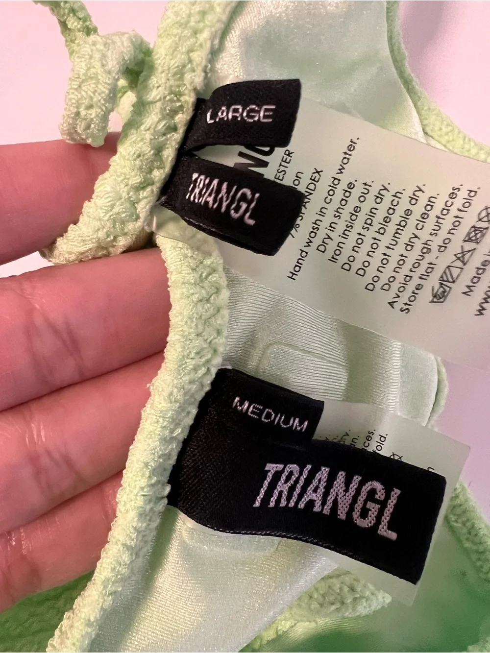 Triangl SET Swimwear Bright Neon Textured Bikini Sz M/L